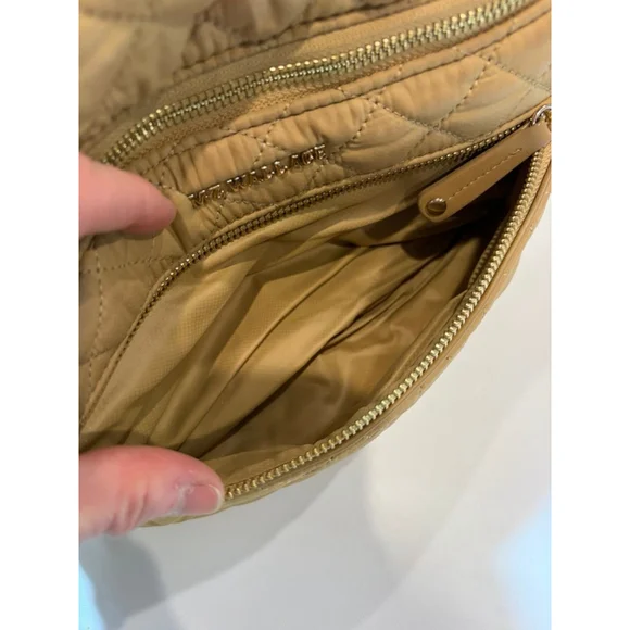 MZ Wallace Quilted Nylon Belt Bag Crossbody Tan Travel Lightweight - Picture 8 of 8